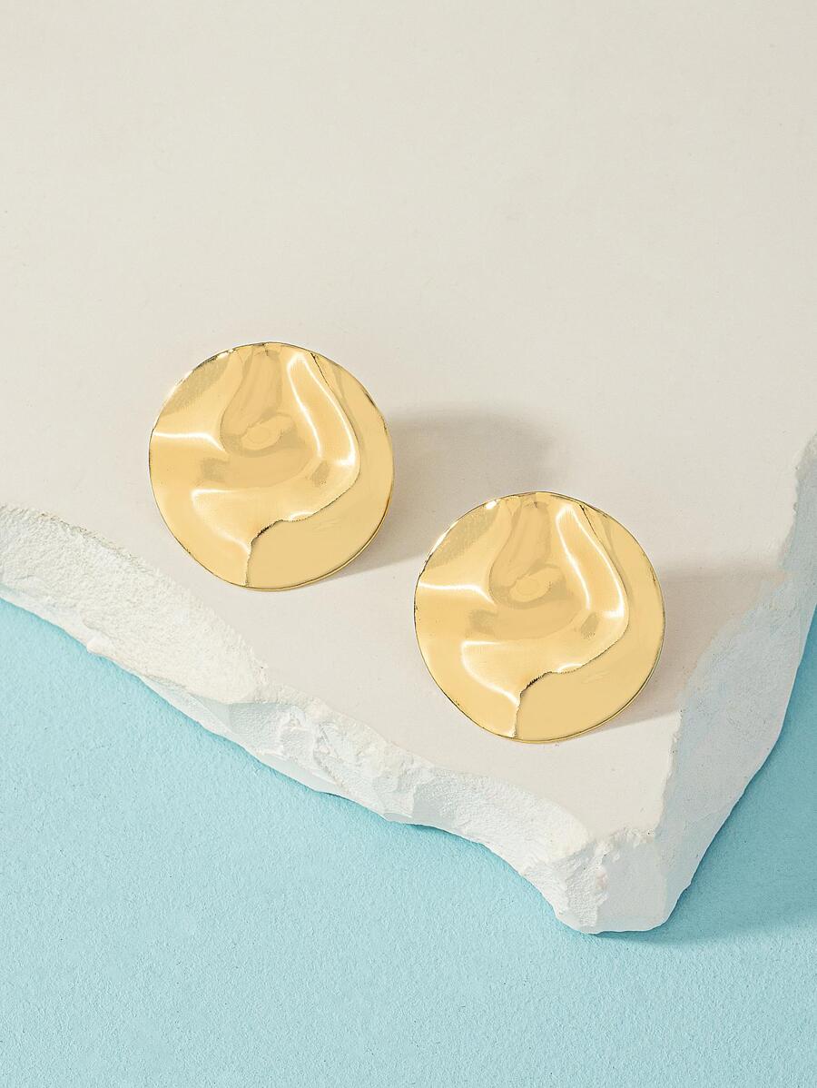 Brincos Botão Geométrico Impacto Moderno