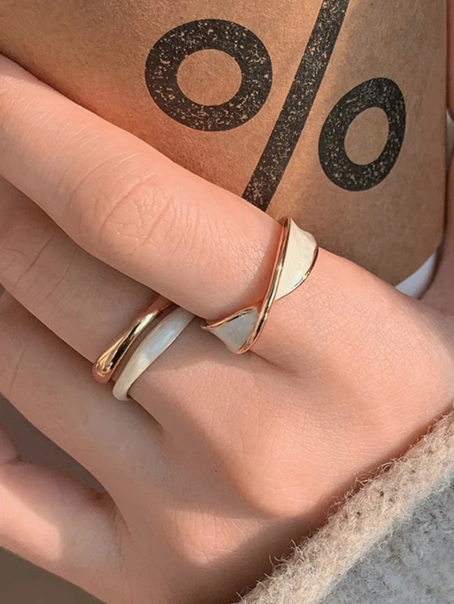 Anel Sofia Duo Geométrico Elegante