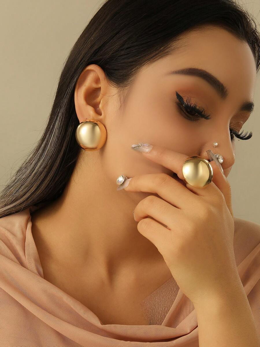 Anel Éclat Círculo Moderno e Brinco