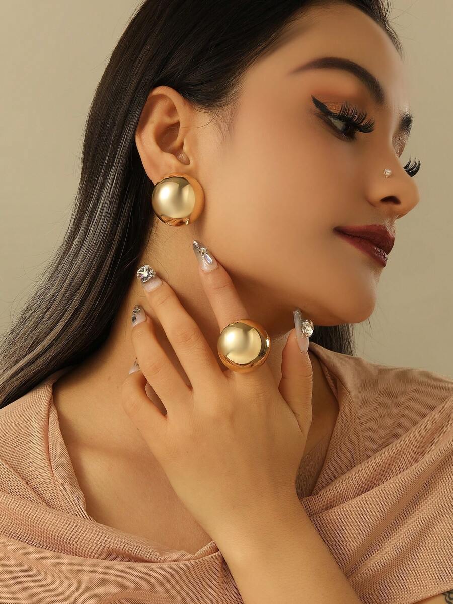 Anel Éclat Círculo Moderno e Brinco