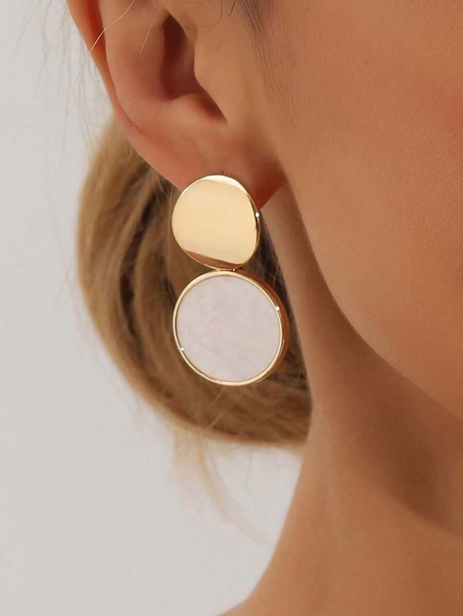 Brincos Concha Pontilhada Aura Vintage