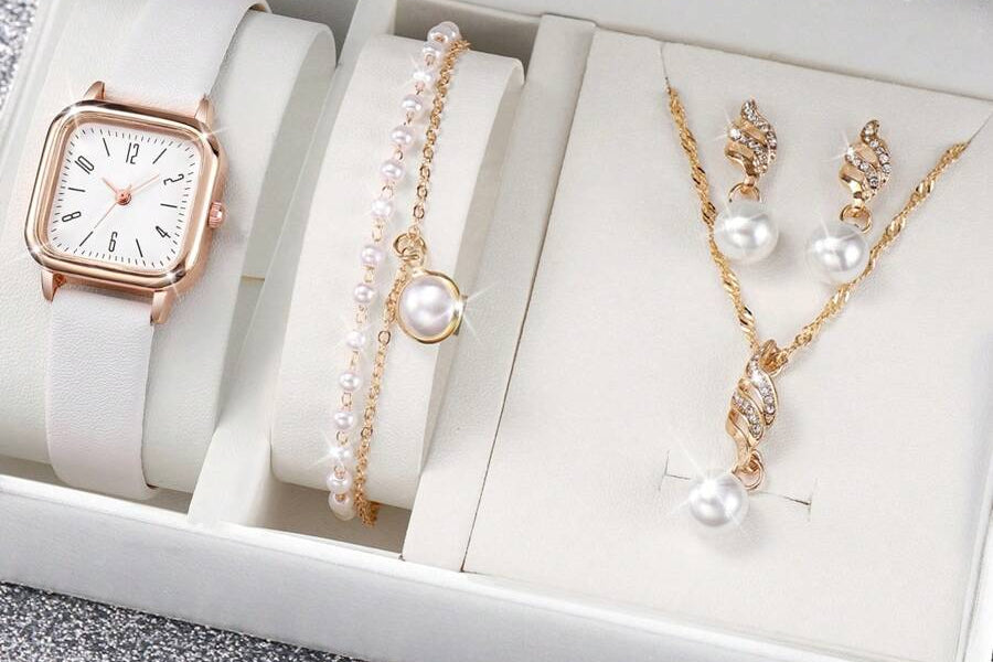 Relógio Luxo Atemporal com pulseiras