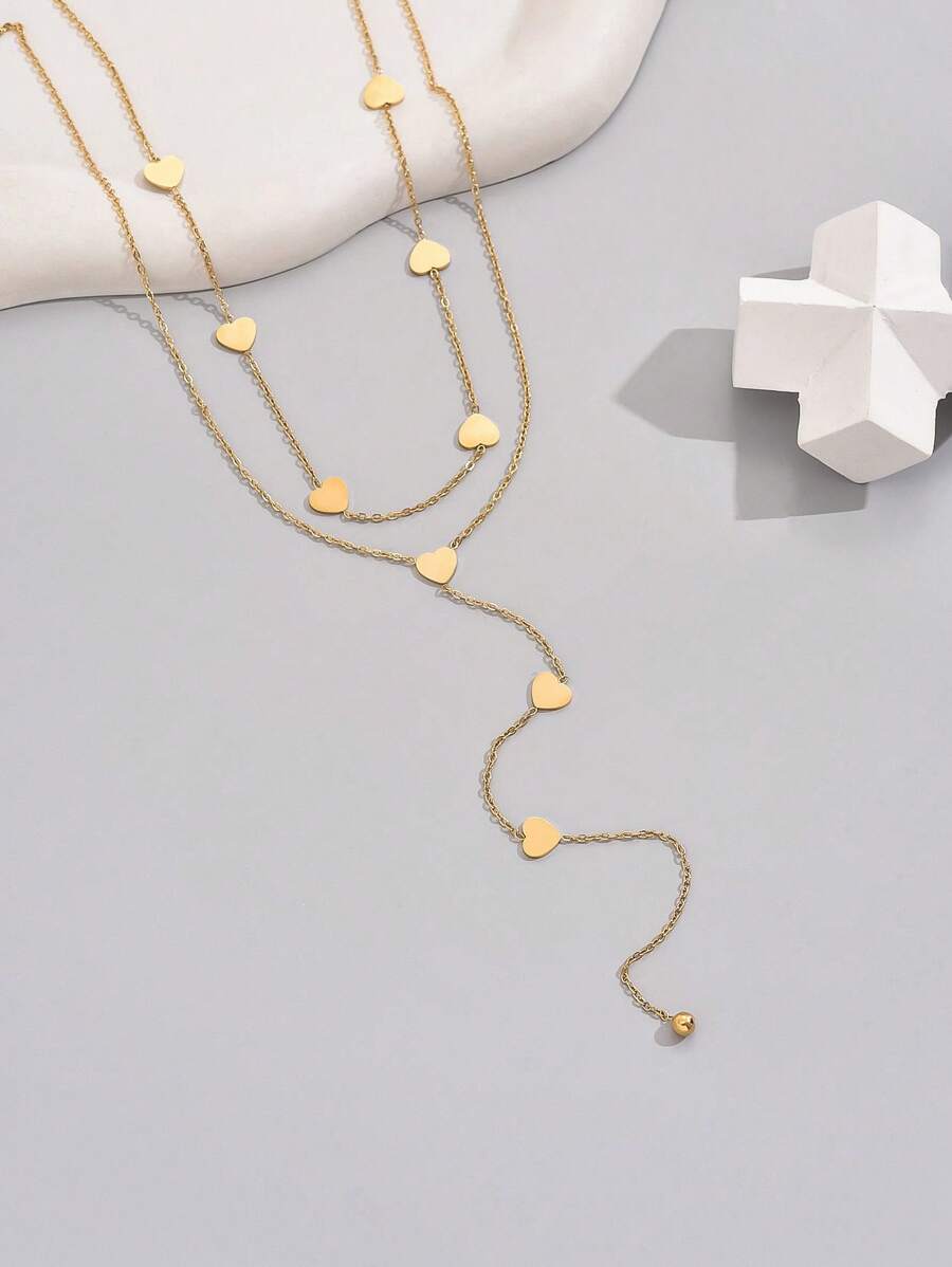 Colar Coração Duplo Gold