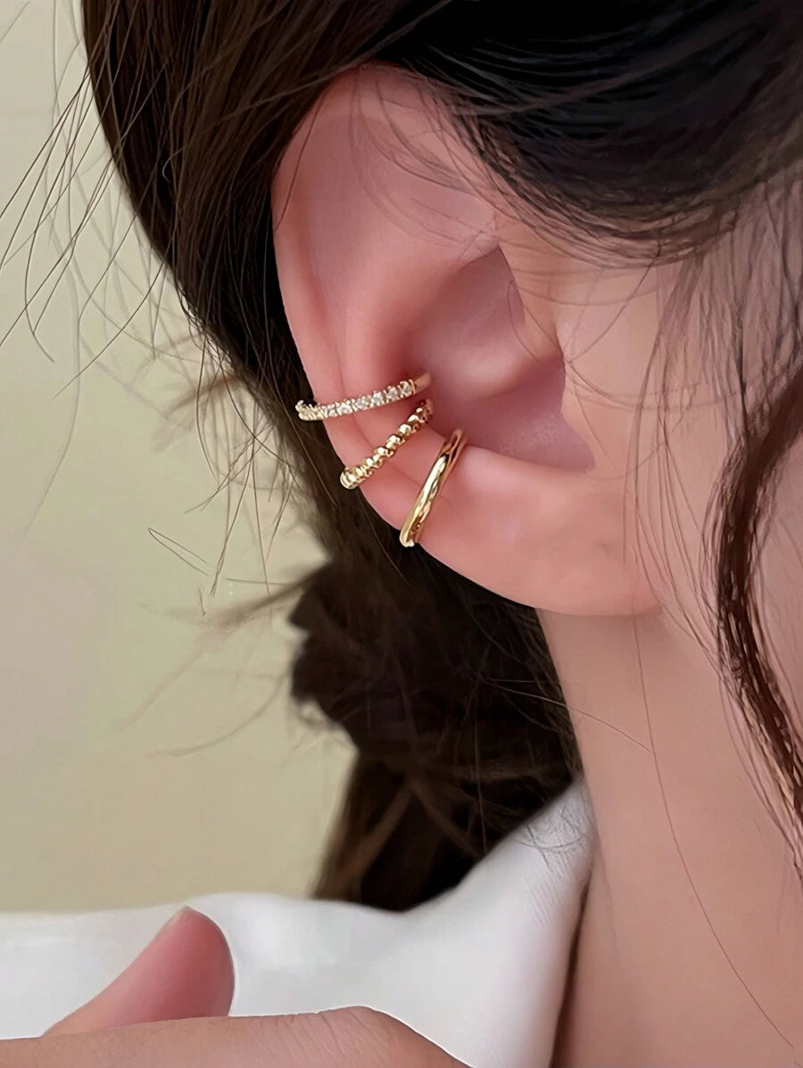 Brincos Vintage Formato C Glam Dourado