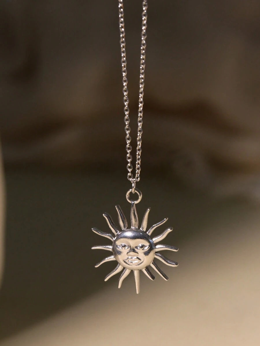 Colar Pingente Sol Dourado Radiance