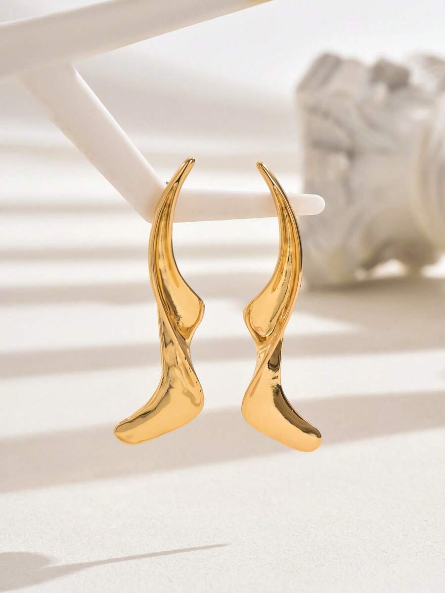 Brincos Longos Aura Escultural