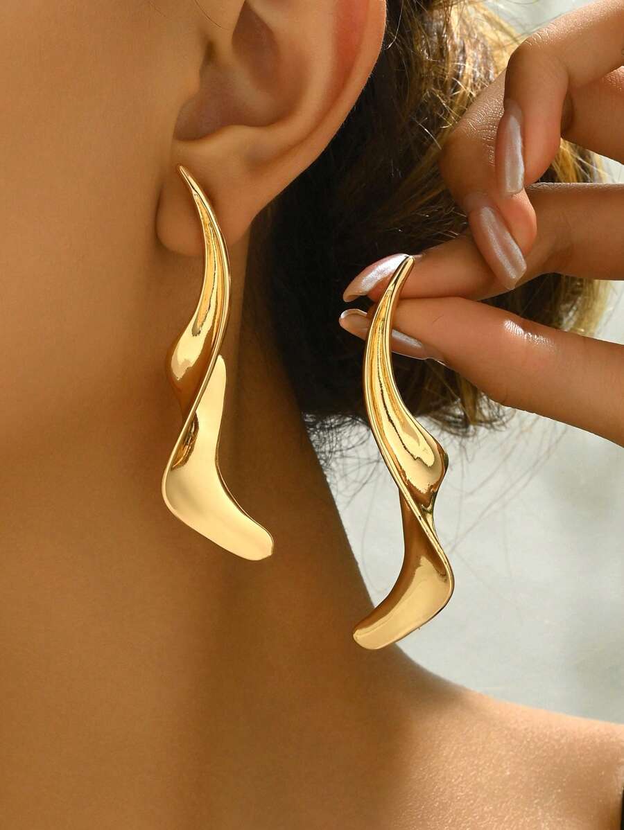 Brincos Longos Aura Escultural