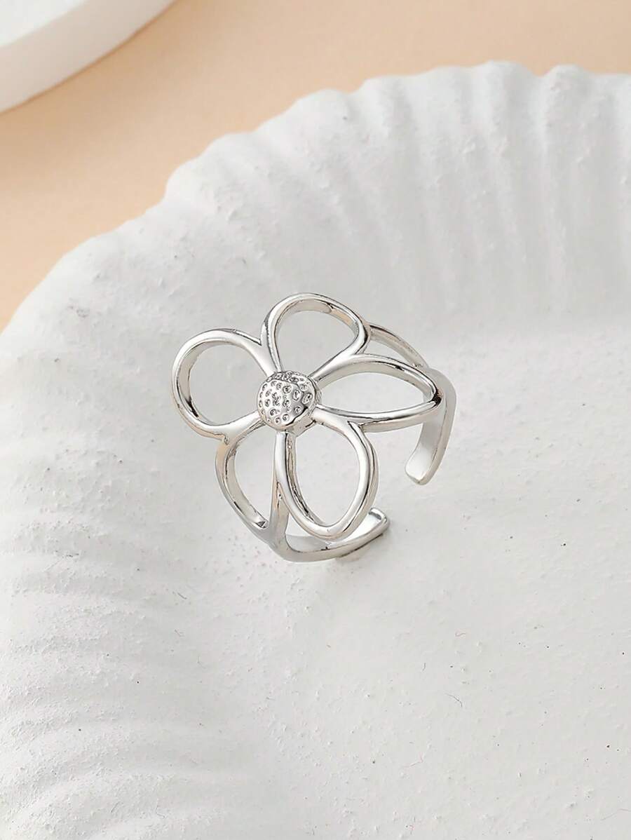 Anel Luna Floral Elegante